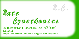 mate czvetkovics business card